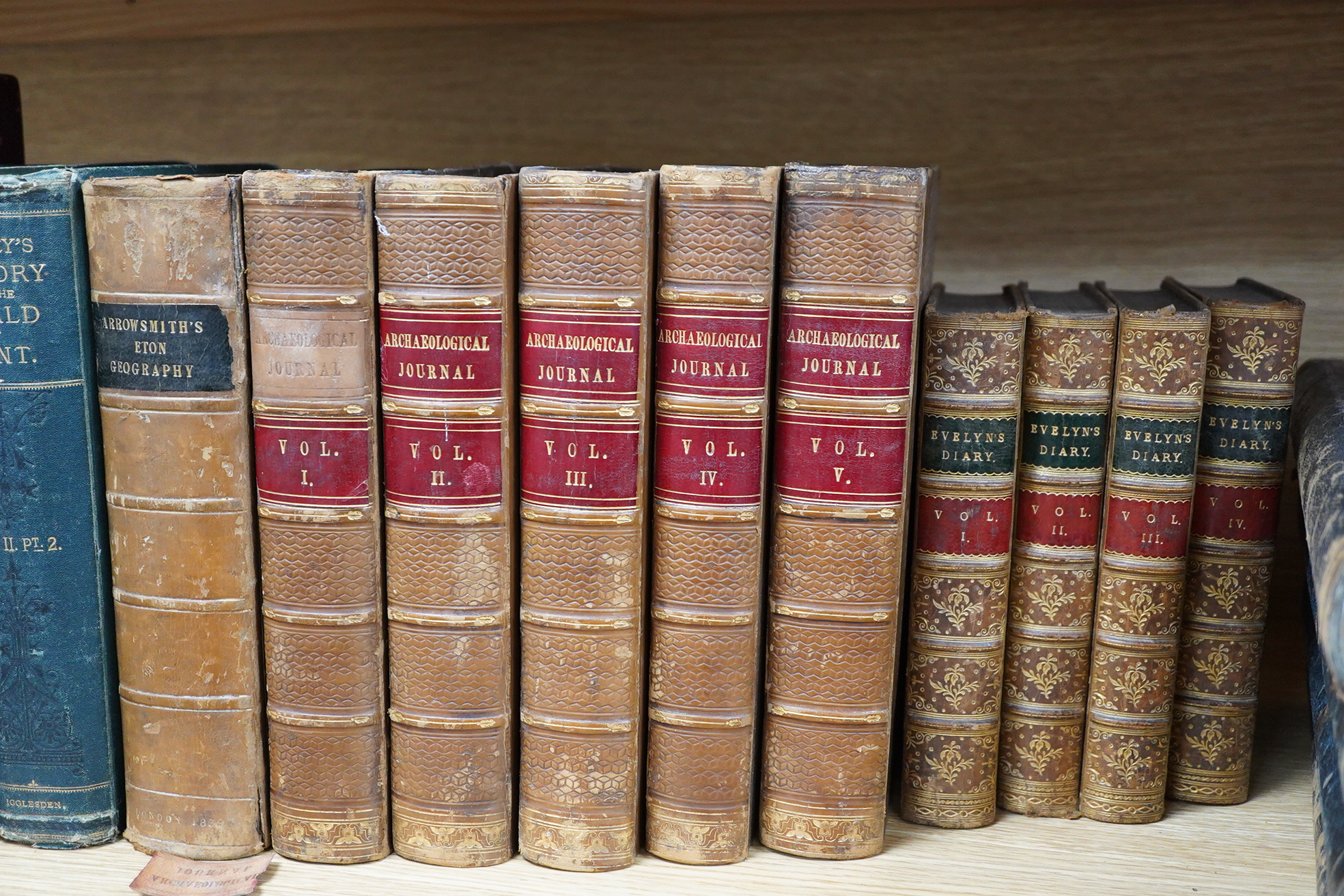Historical Works: Furley’s History of the Weald of Kent 3 Vols, Evelyns Diary (4 Vols) Archaeological Journal (5Vols ex libris) Burkes Works (2Vols) After Pretoria + With the Flag to Pretoria (4vols) Arrowsmiths Eton Geo